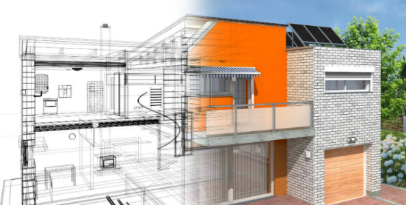 croquis et maison rénovée